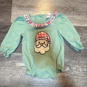 Green Santa Baby Romper